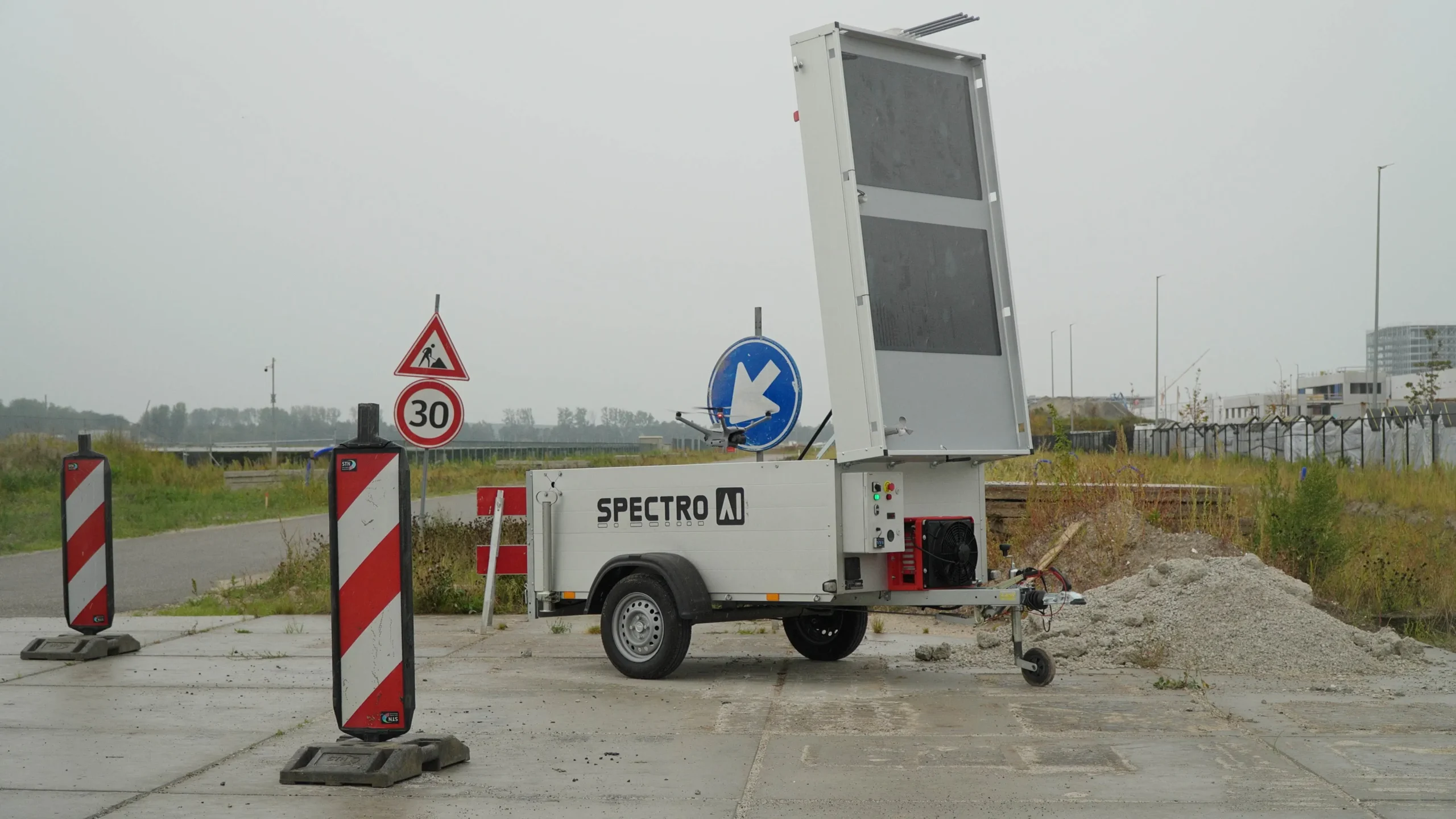 Dockwatch trailer at a construction site
