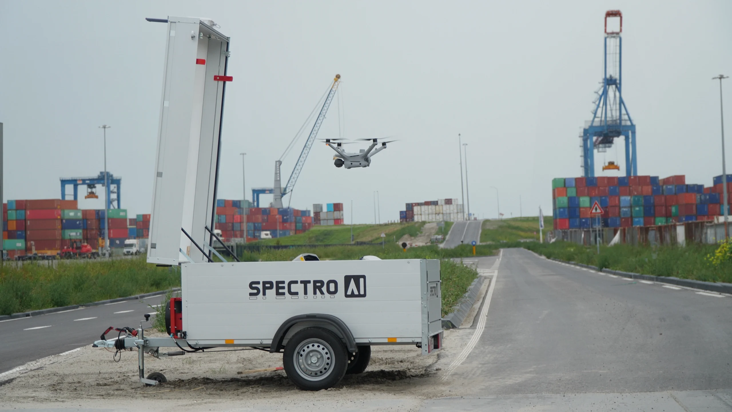 Dockwatch trailer at a port facility