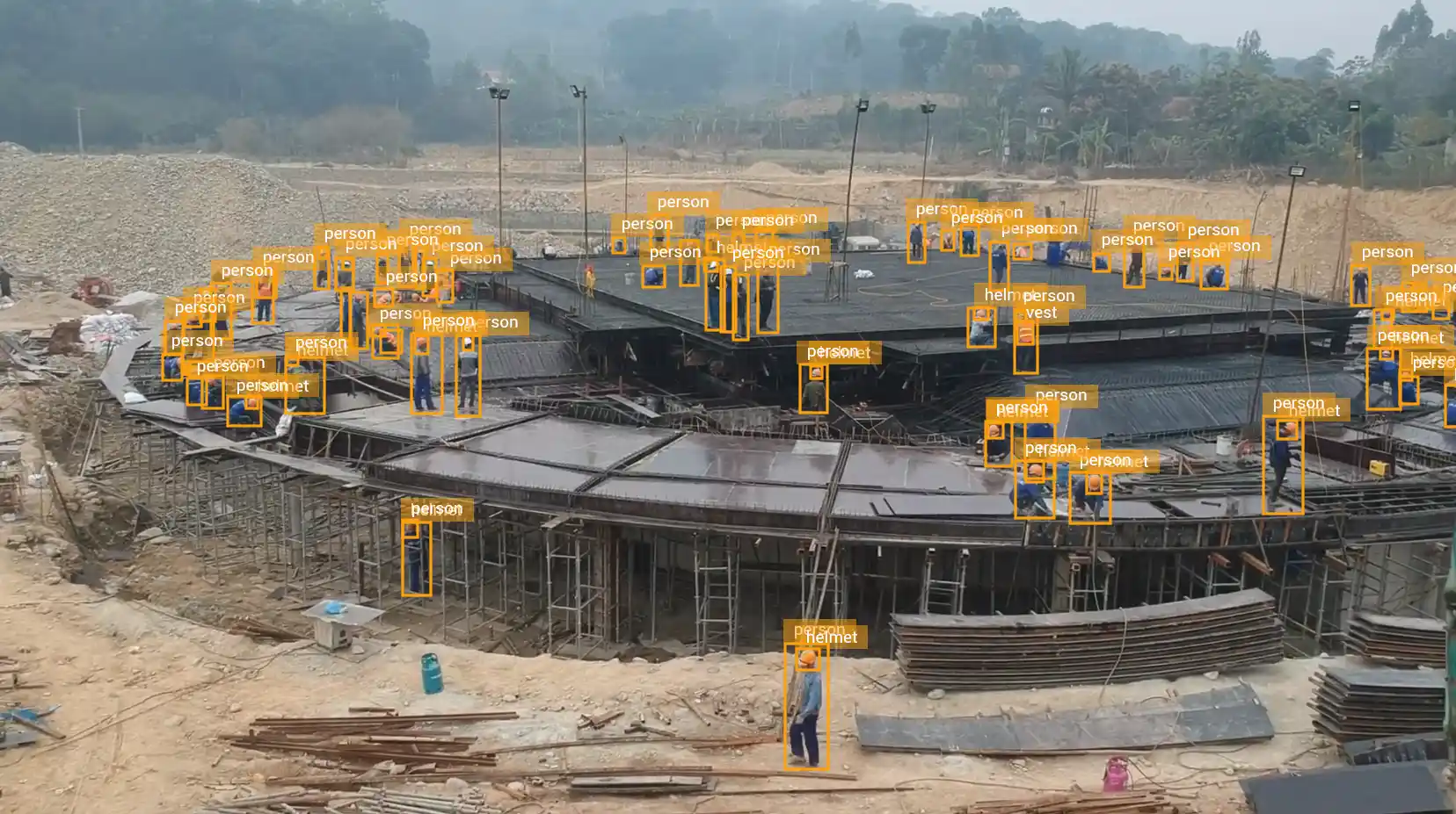 Construction safety gear detection example