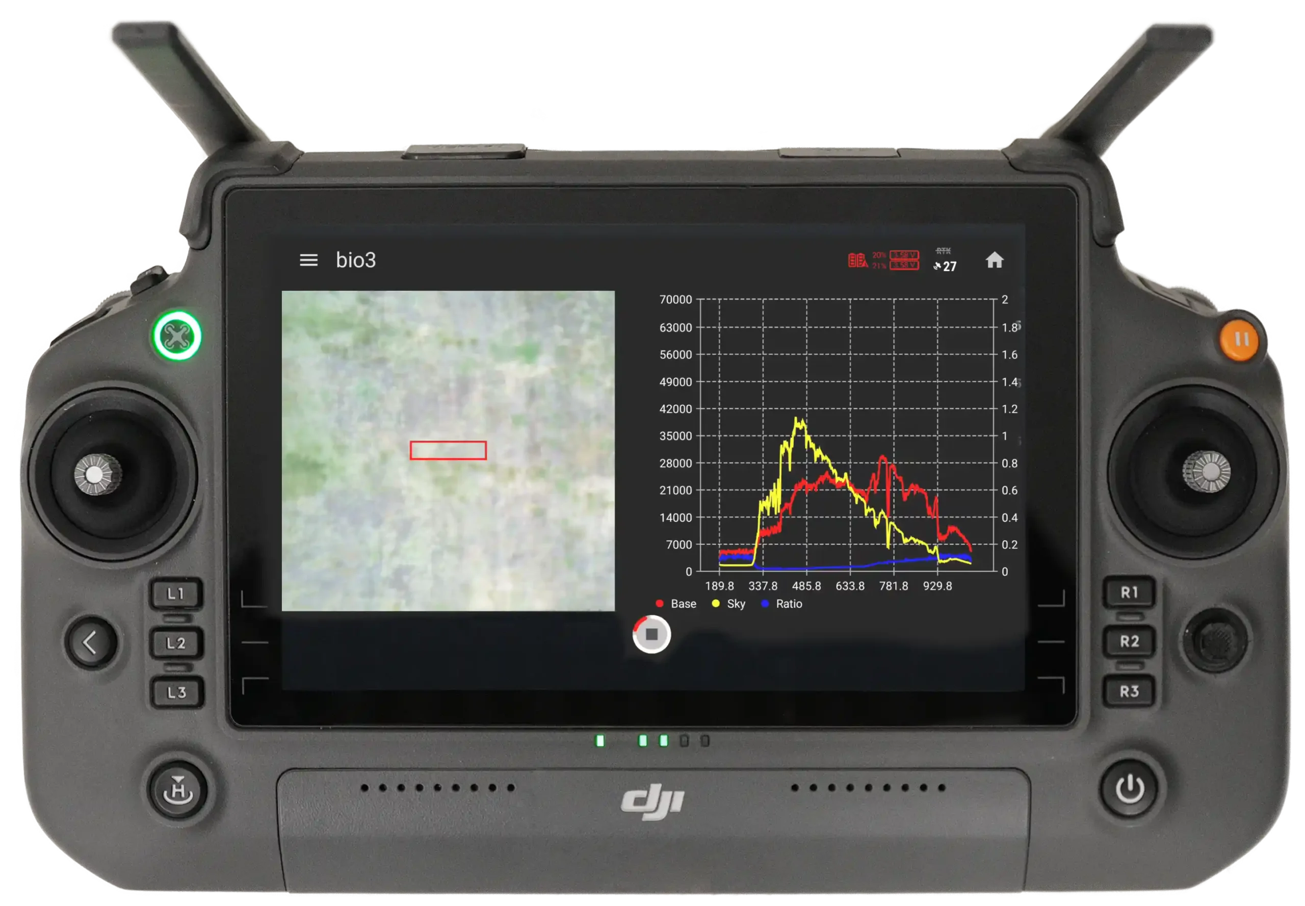 Real-time spectral signature view on the controller during HyperSlit capture