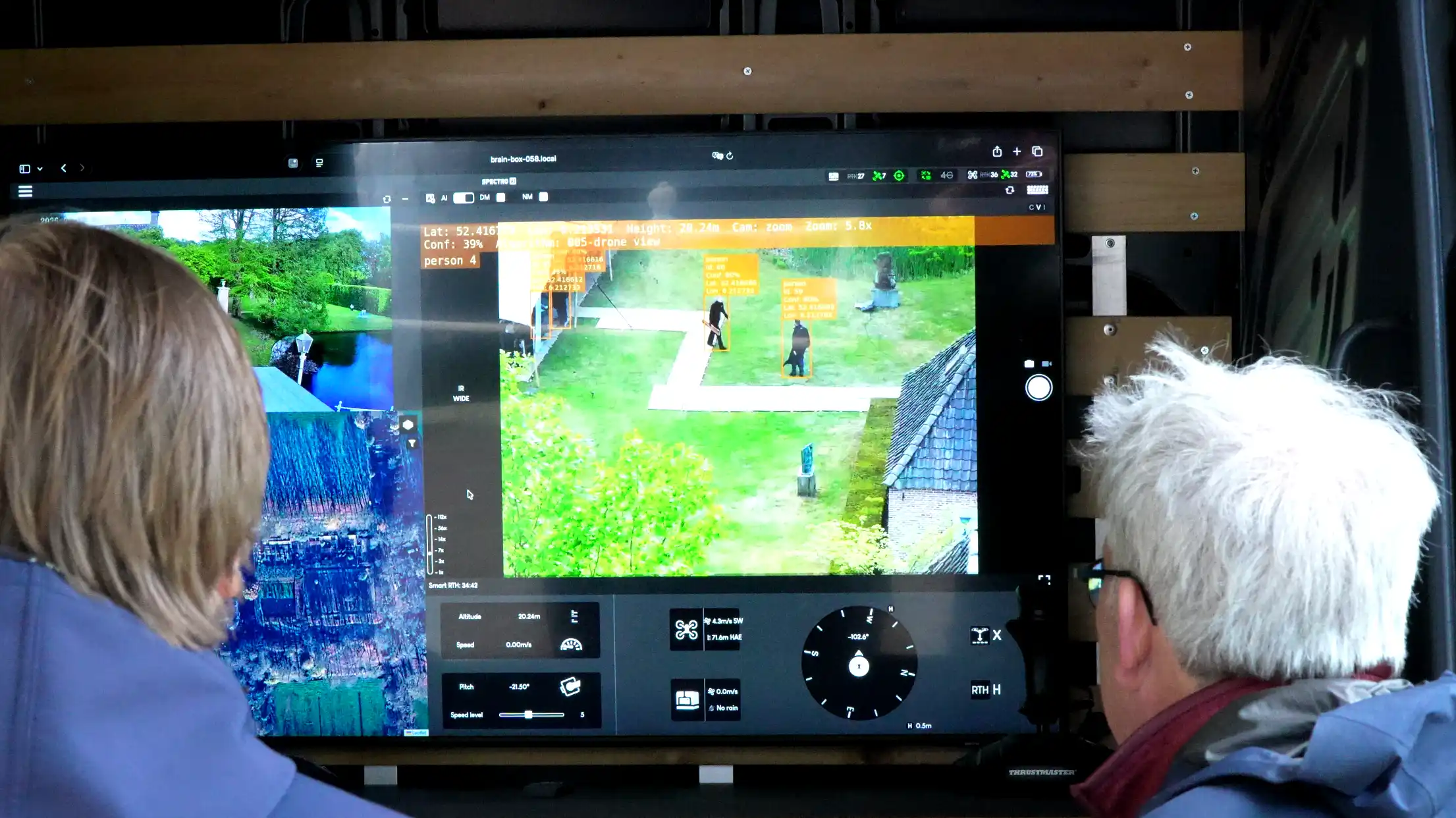 In-flight drone inspection interface with live mission telemetry