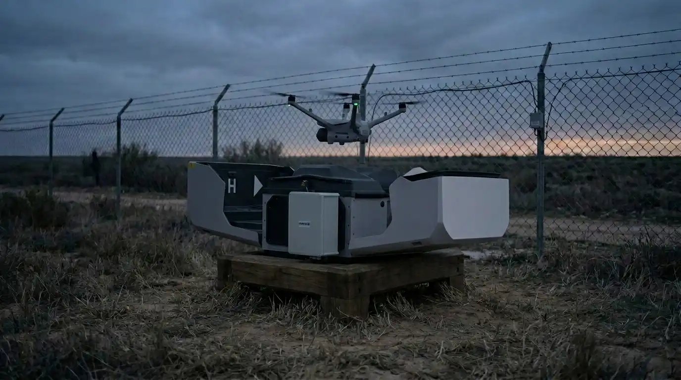 DJI Dock deployed at a secured site